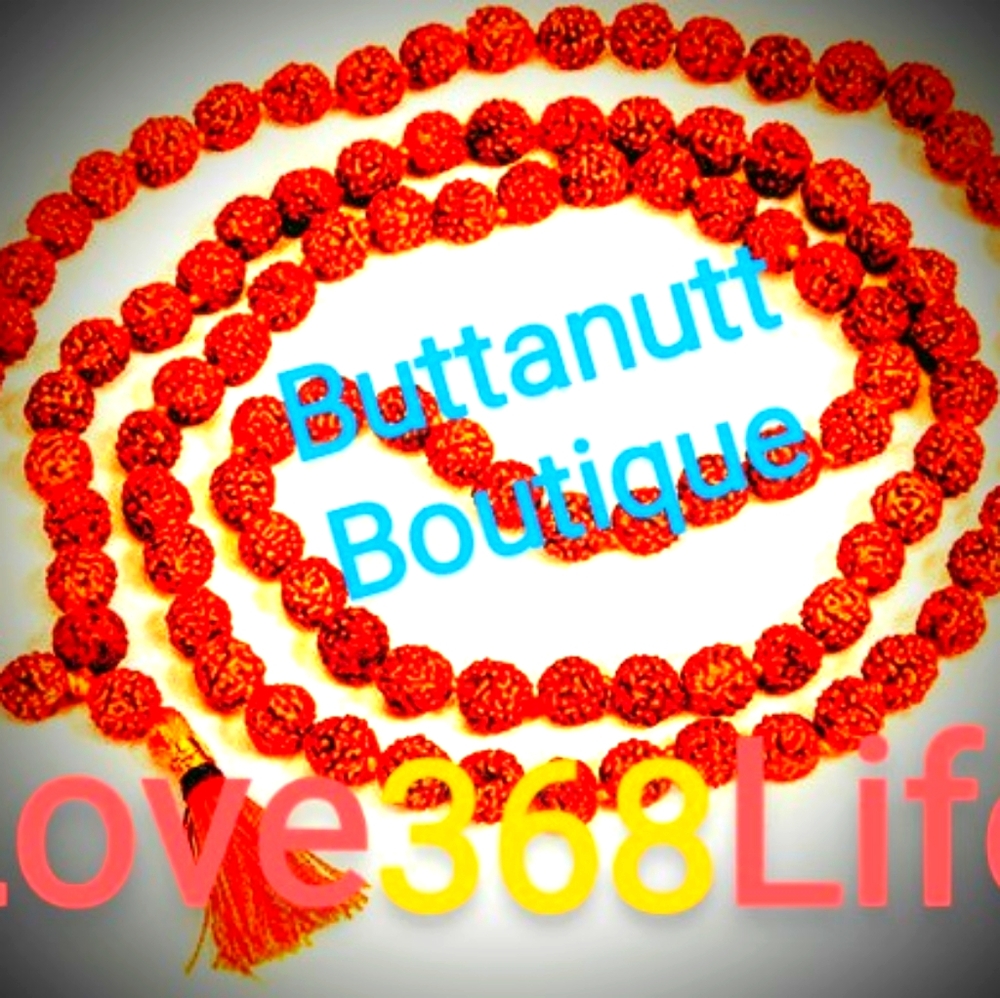 Rudraksha mala 8 mm knotted 108 + 1 prayer beads,